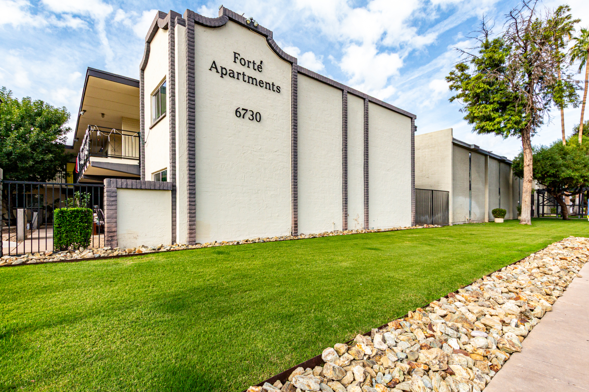 Building exterior at The Forté Apartments.